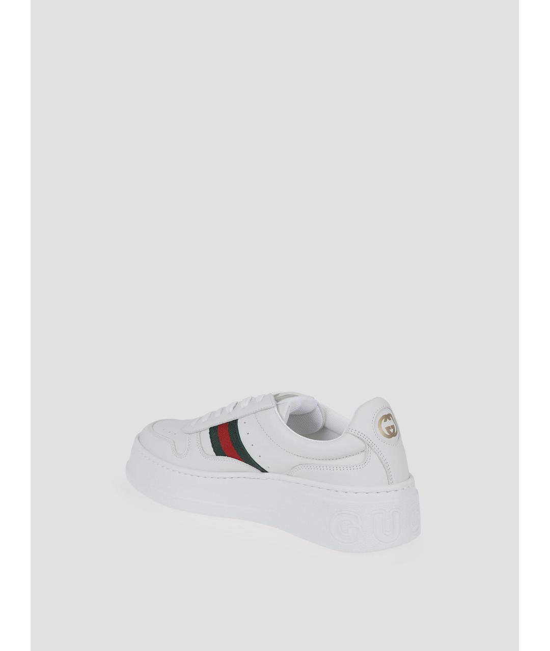 GUCCI Белые кожаные кеды, фото 2