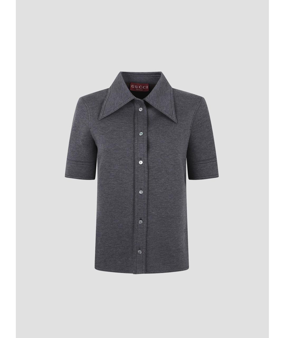 GUCCI Серая шерстяная рубашка, фото 4