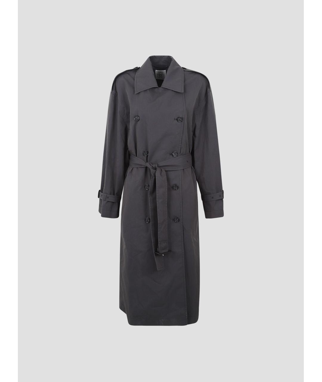 TOTEME Черный хлопковый тренч/плащ, фото 4