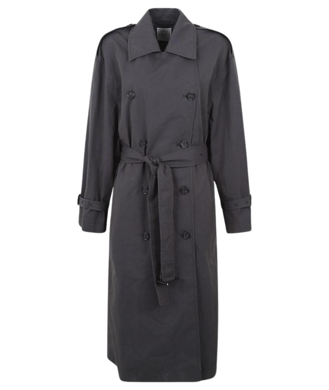 TOTEME Черный хлопковый тренч/плащ, фото 1