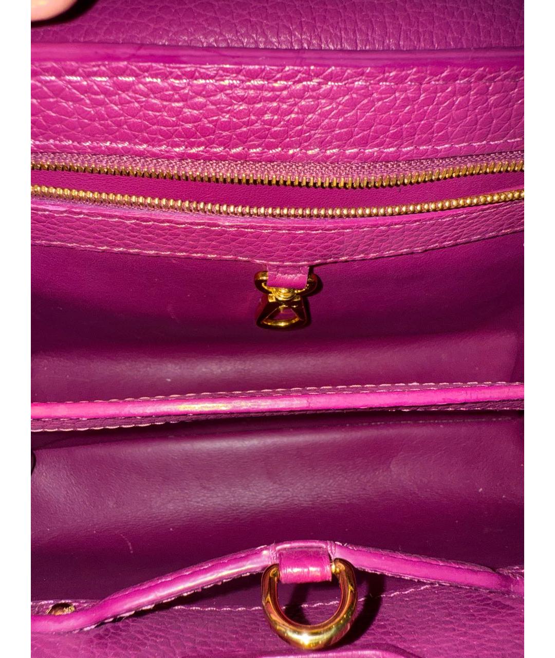 LOUIS VUITTON Розовая кожаная сумка с короткими ручками, фото 8