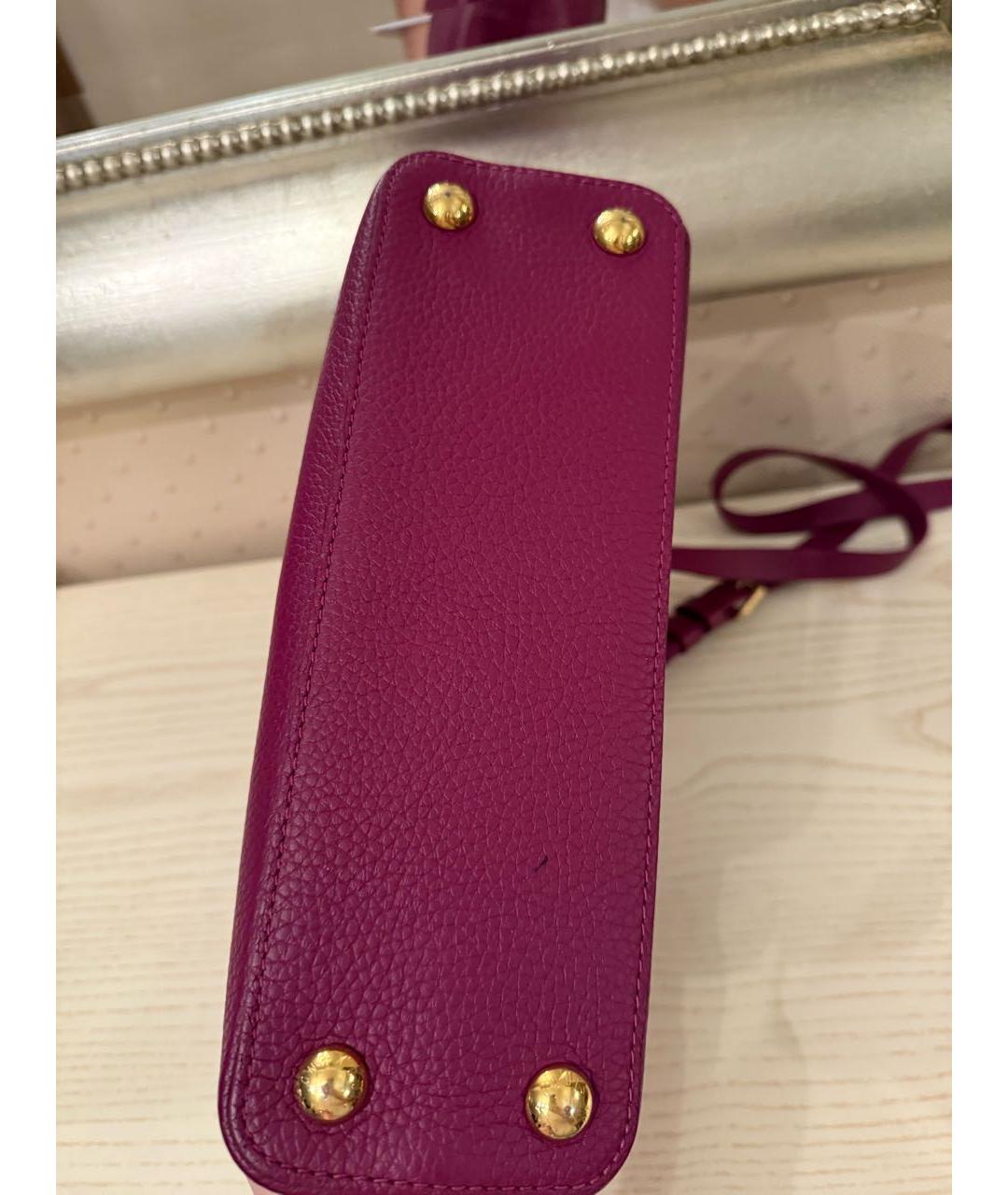 LOUIS VUITTON Розовая кожаная сумка с короткими ручками, фото 3