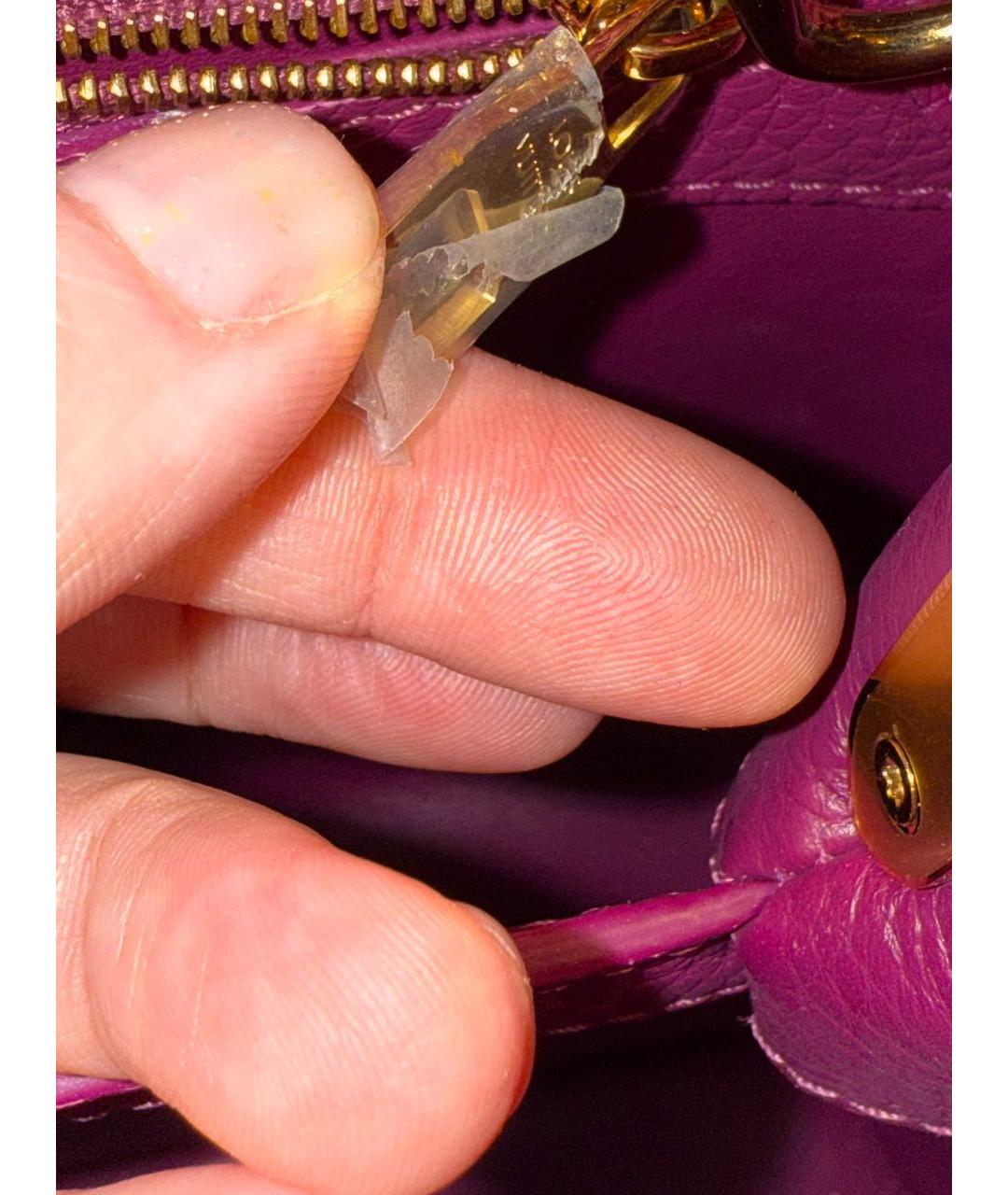 LOUIS VUITTON Розовая кожаная сумка с короткими ручками, фото 5