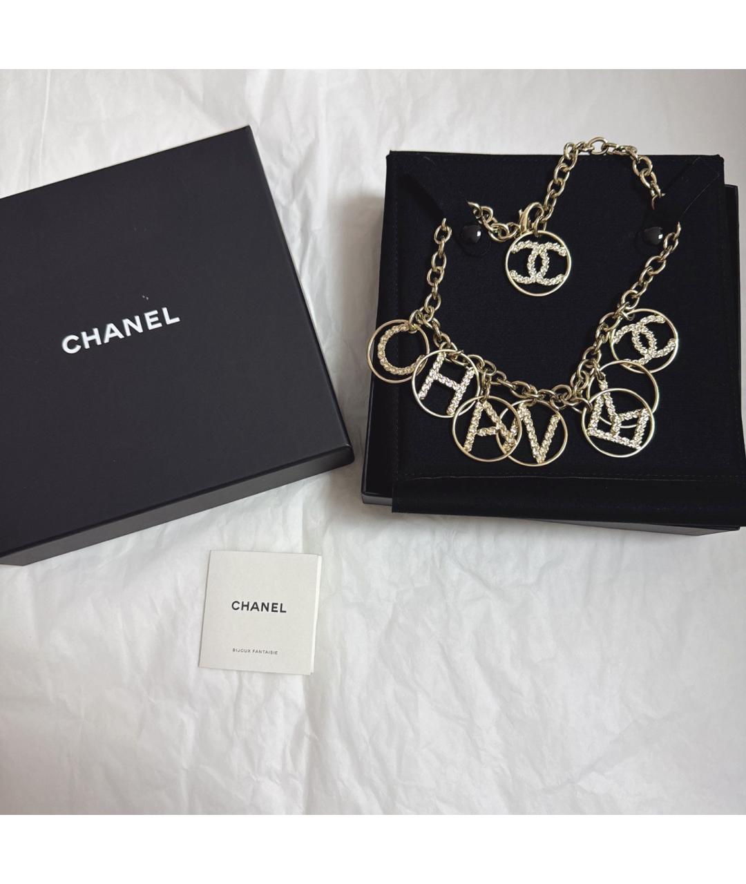 CHANEL Золотое металлическое колье, фото 2