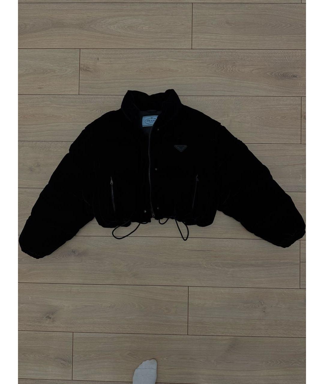 PRADA Черный бархатный пуховик, фото 5