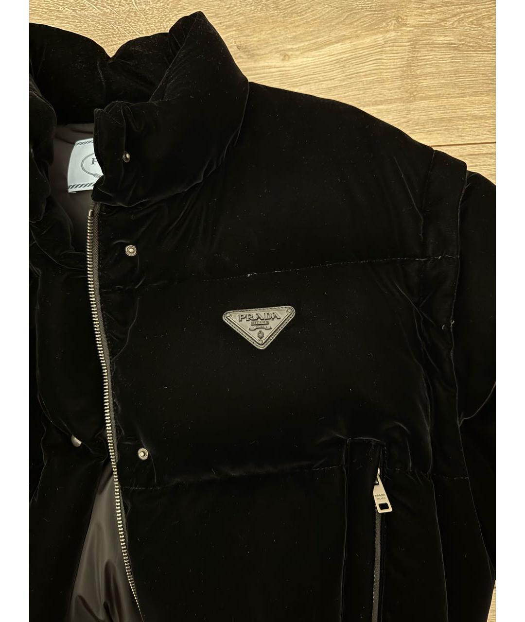 PRADA Черный бархатный пуховик, фото 4