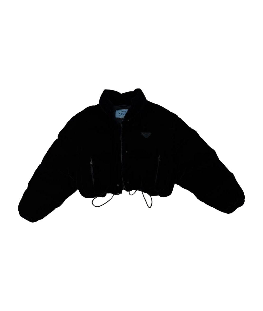 PRADA Черный бархатный пуховик, фото 1