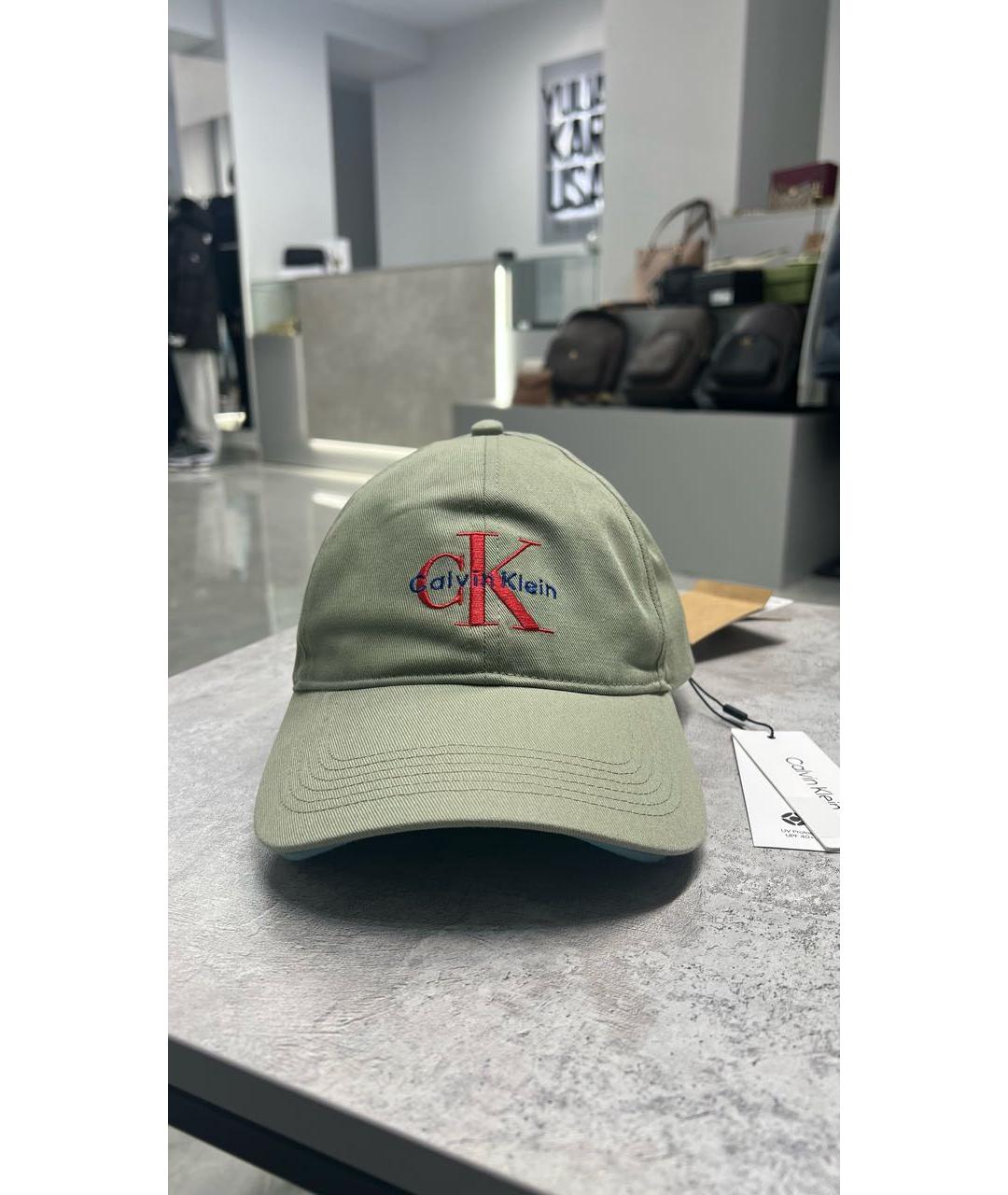CALVIN KLEIN Хаки хлопковая кепка/бейсболка, фото 5