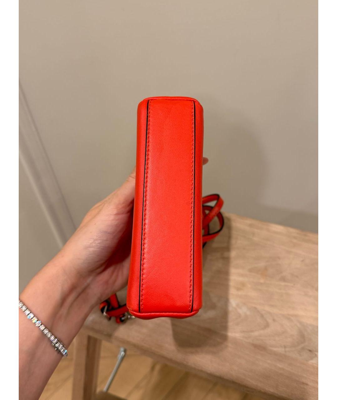 FENDI Красная кожаная сумка с короткими ручками, фото 5