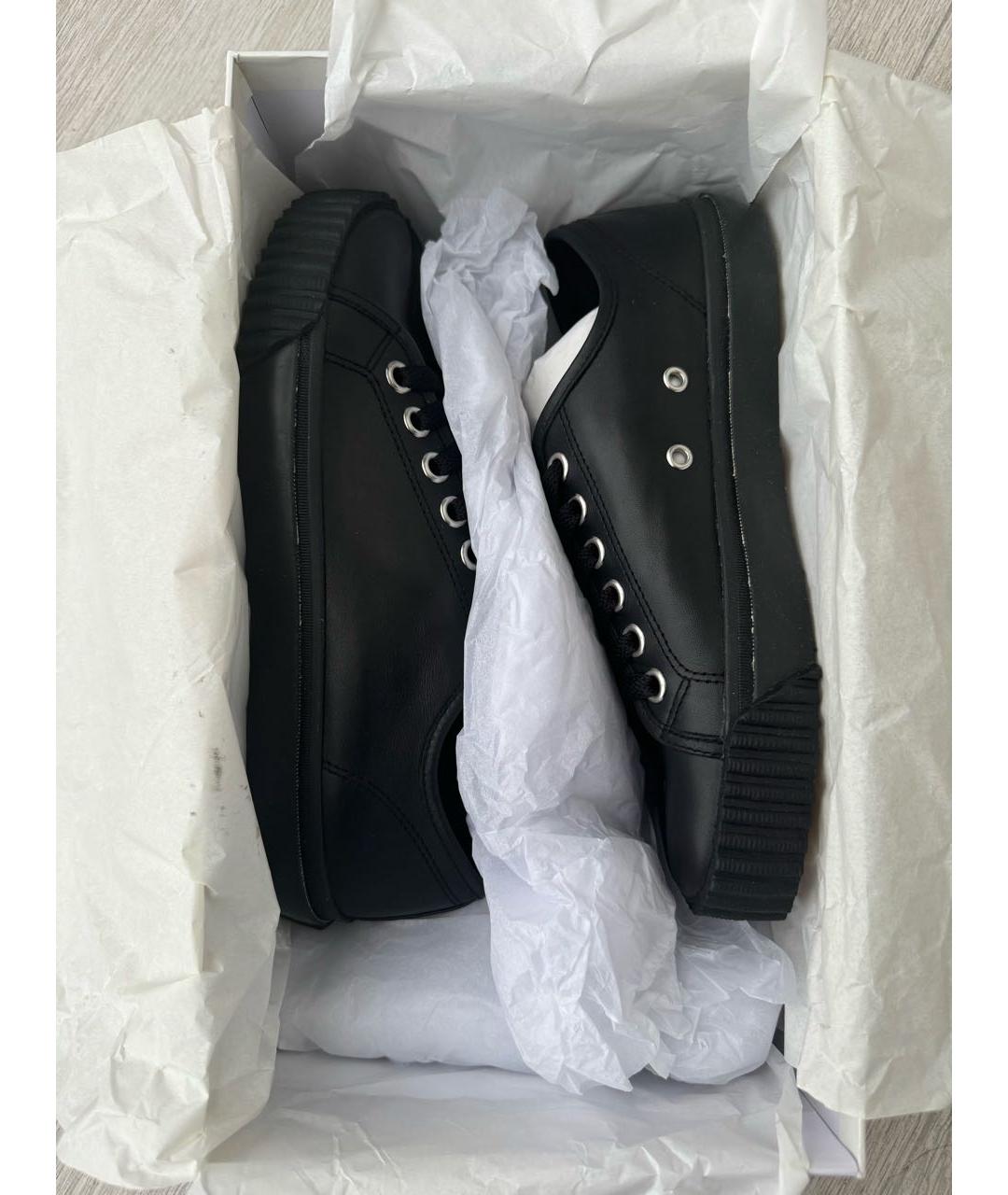 MAISON MARGIELA Черные кожаные кеды, фото 5