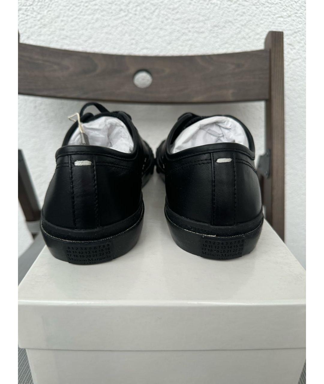 MAISON MARGIELA Черные кожаные кеды, фото 6