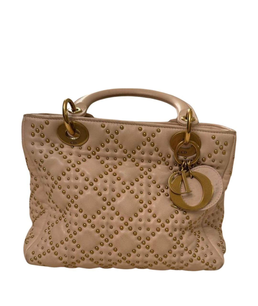 CHRISTIAN DIOR Розовая кожаная сумка с короткими ручками, фото 1