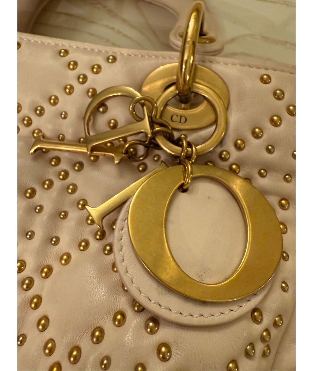 CHRISTIAN DIOR Розовая кожаная сумка с короткими ручками, фото 6