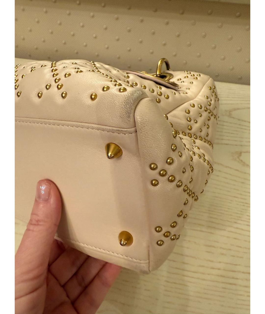 CHRISTIAN DIOR Розовая кожаная сумка с короткими ручками, фото 3