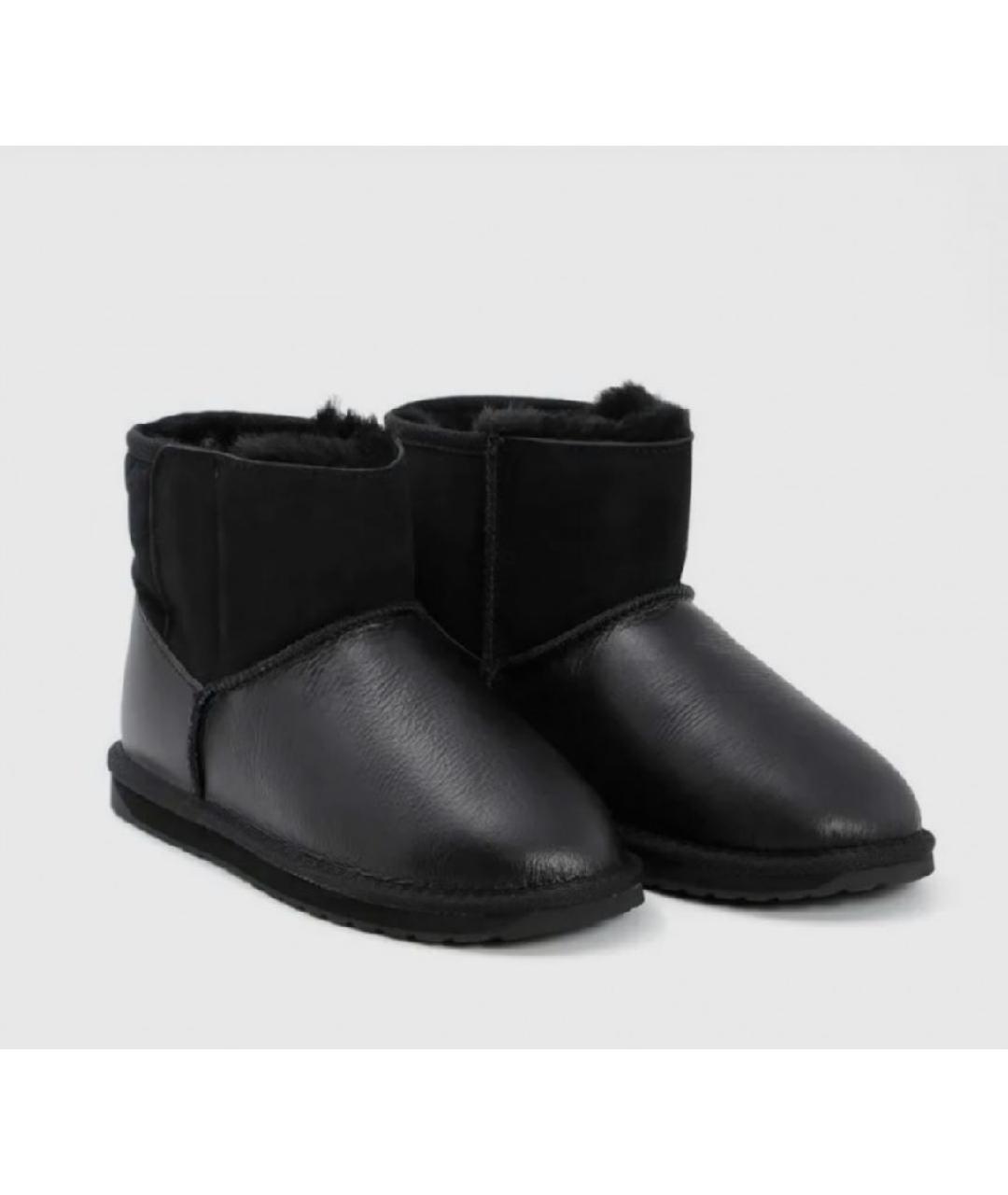 UGG AUSTRALIA Черные кожаные сапоги, фото 2
