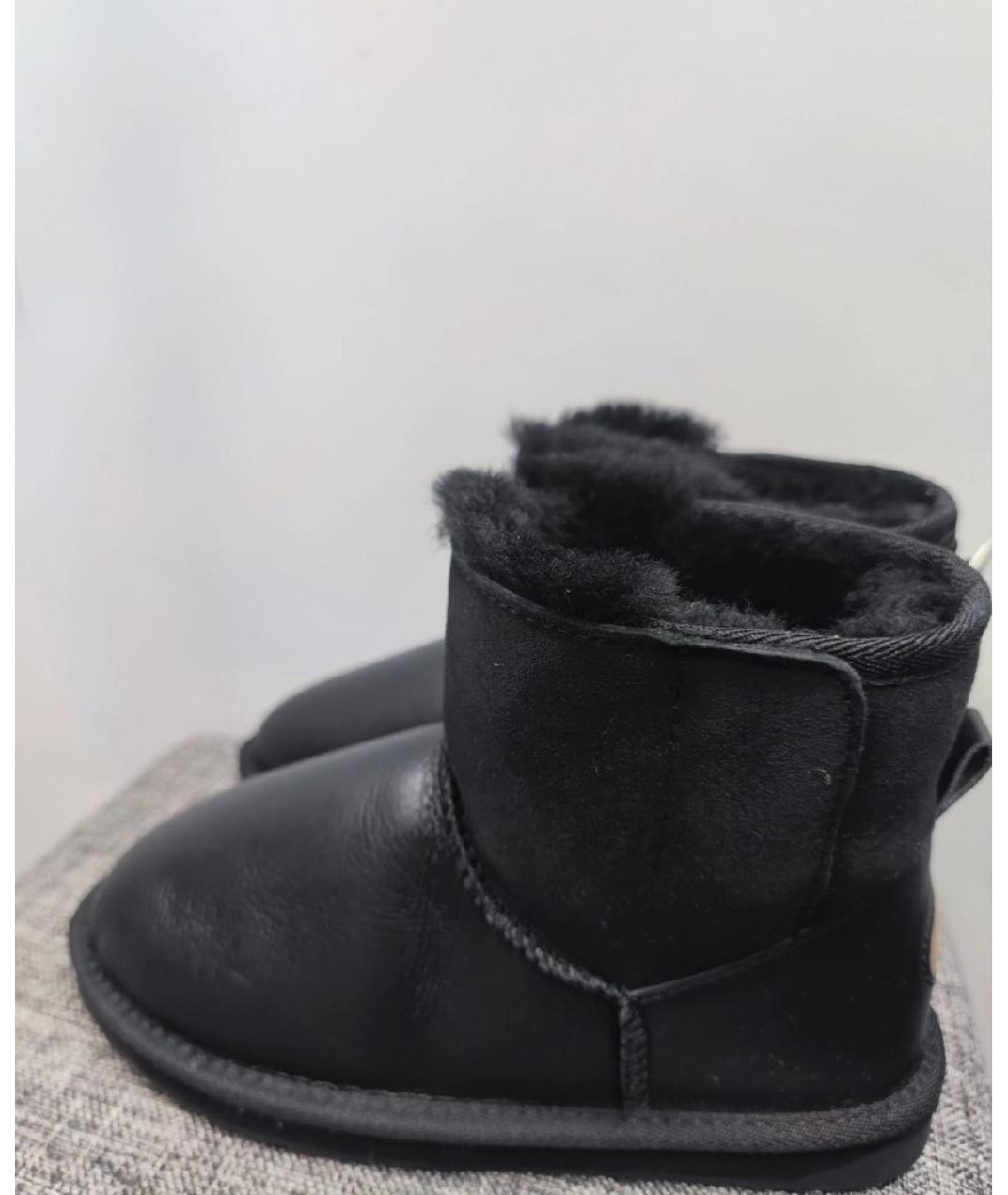 UGG AUSTRALIA Черные кожаные сапоги, фото 8