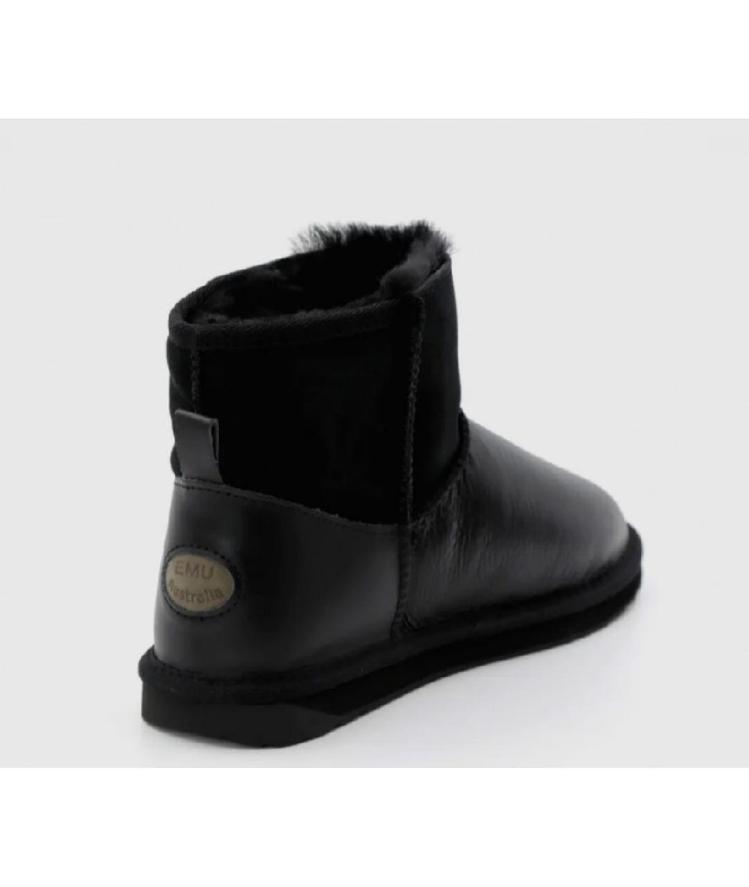 UGG AUSTRALIA Черные кожаные сапоги, фото 3