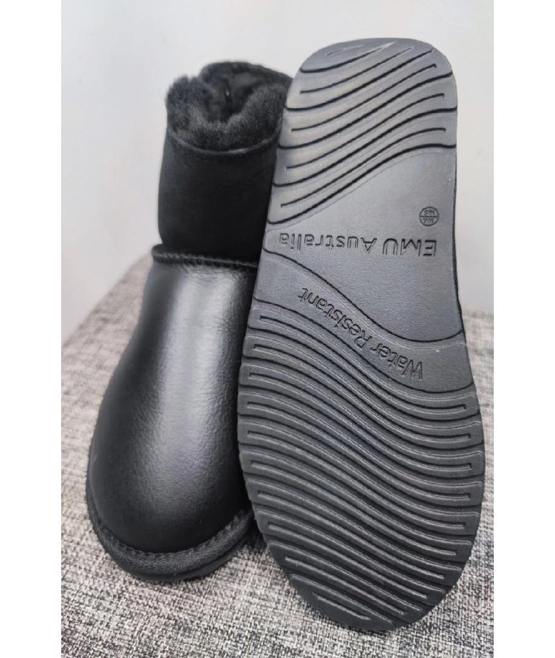 UGG AUSTRALIA Черные кожаные сапоги, фото 6