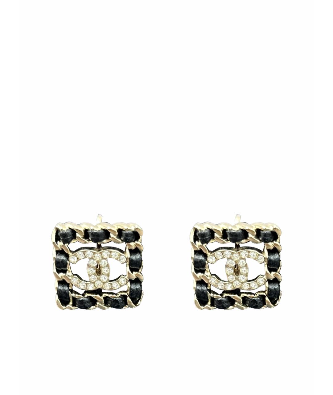 CHANEL Черные металлические серьги, фото 1