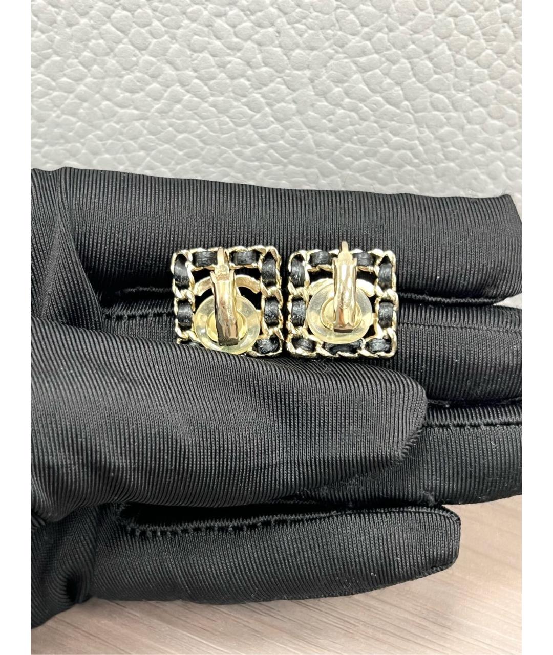 CHANEL Черные металлические серьги, фото 4