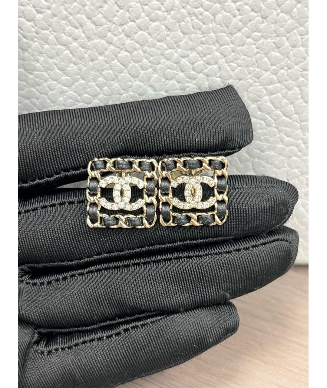 CHANEL Черные металлические серьги, фото 3