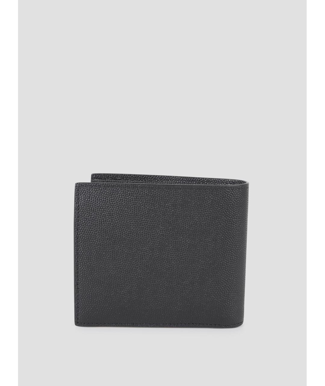 SAINT LAURENT Черный кожаный кошелек, фото 3