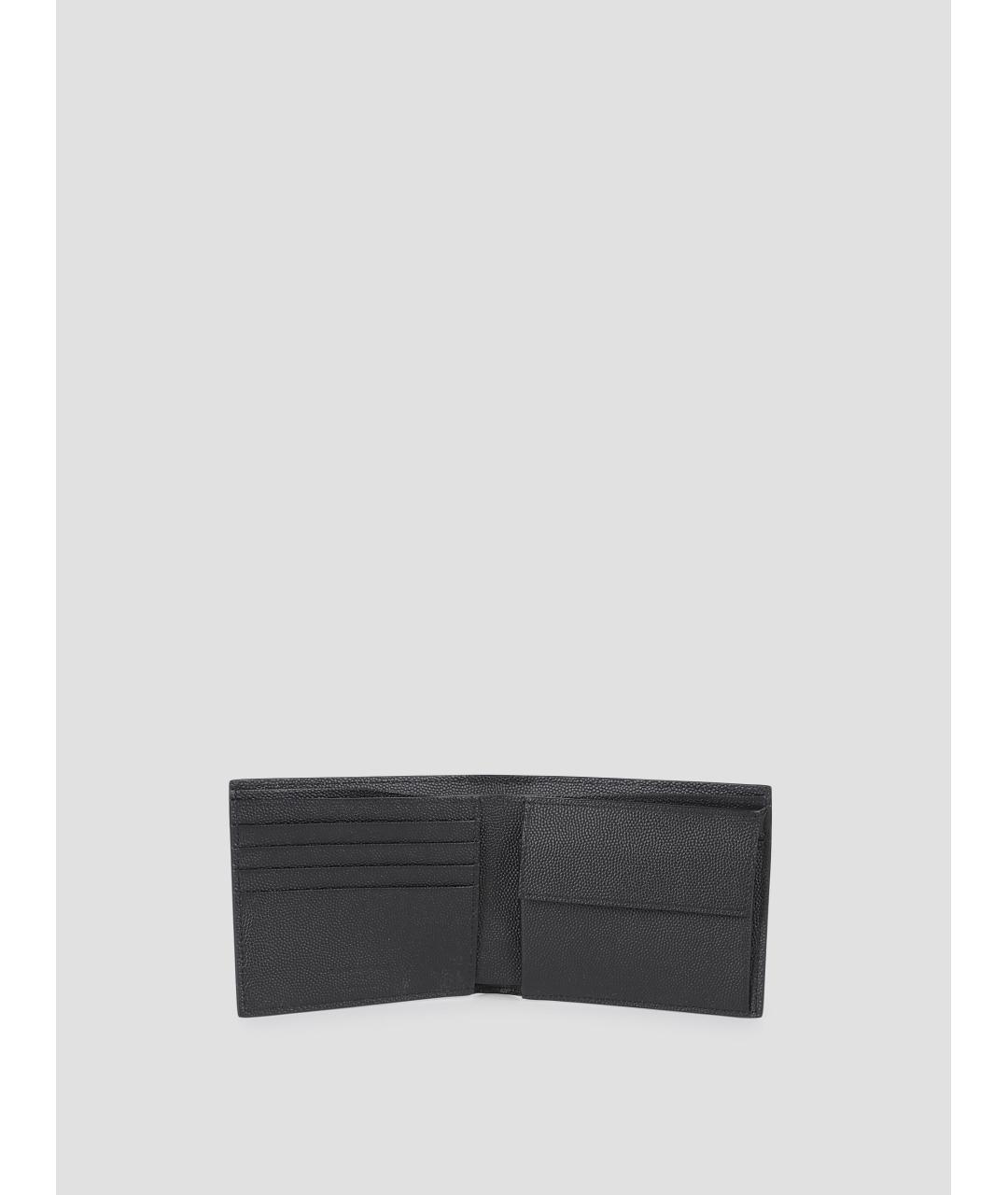 SAINT LAURENT Черный кожаный кошелек, фото 2