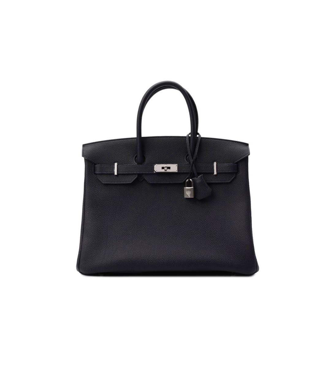 HERMES Черная кожаная сумка с короткими ручками, фото 3