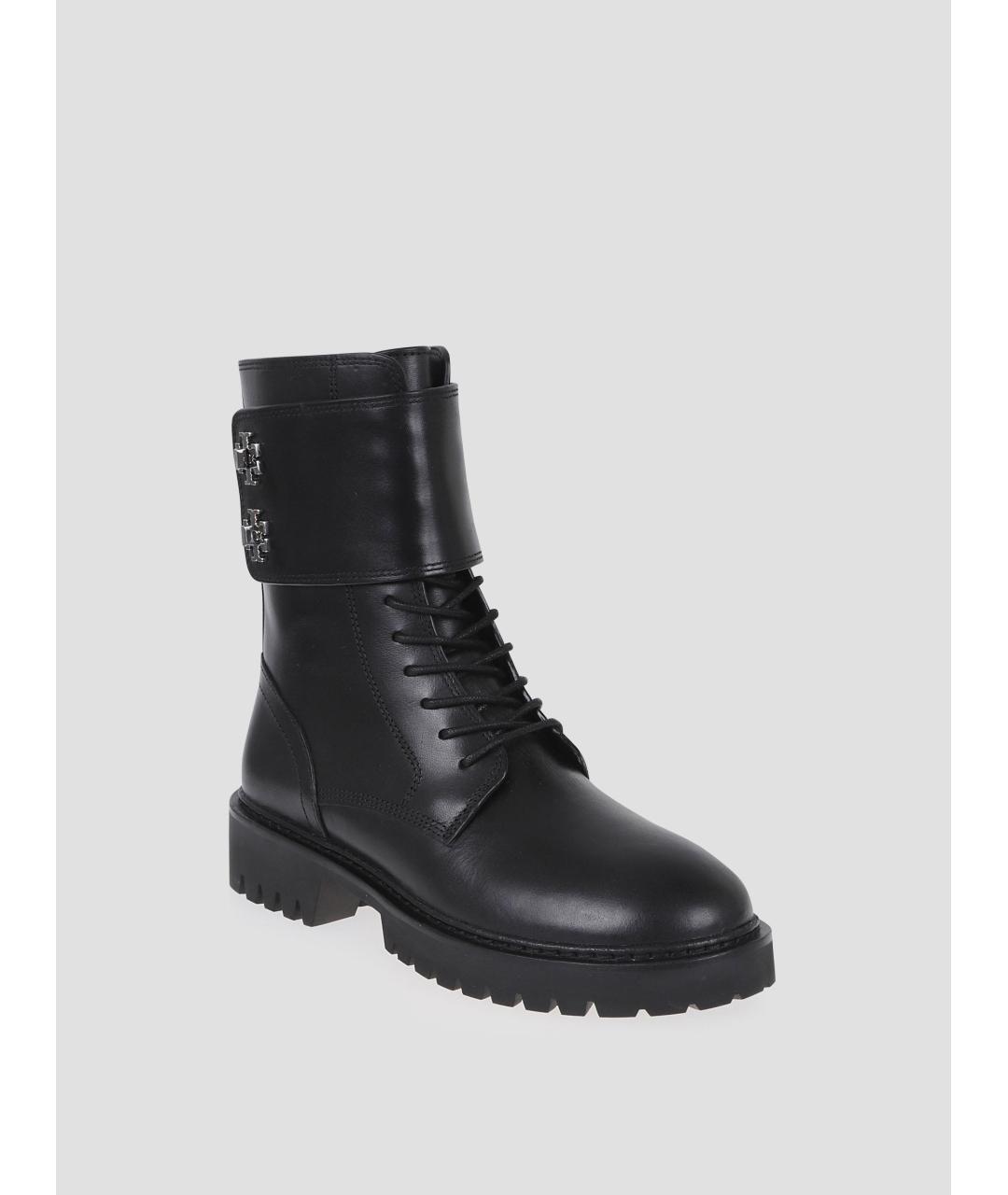 TORY BURCH Черные кожаные ботинки, фото 3