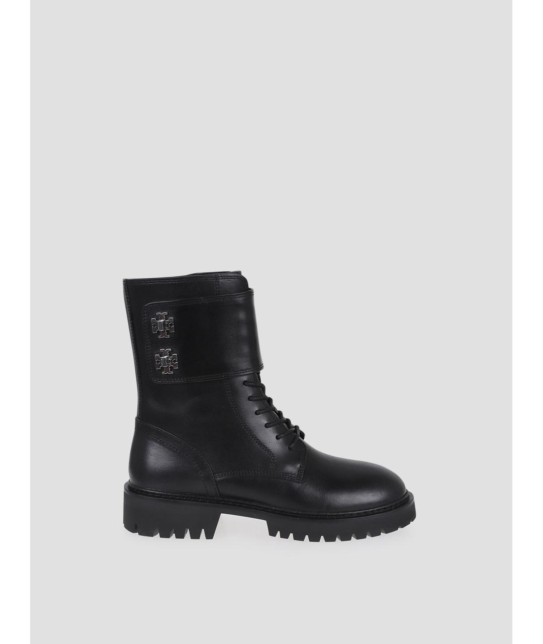 TORY BURCH Черные кожаные ботинки, фото 4