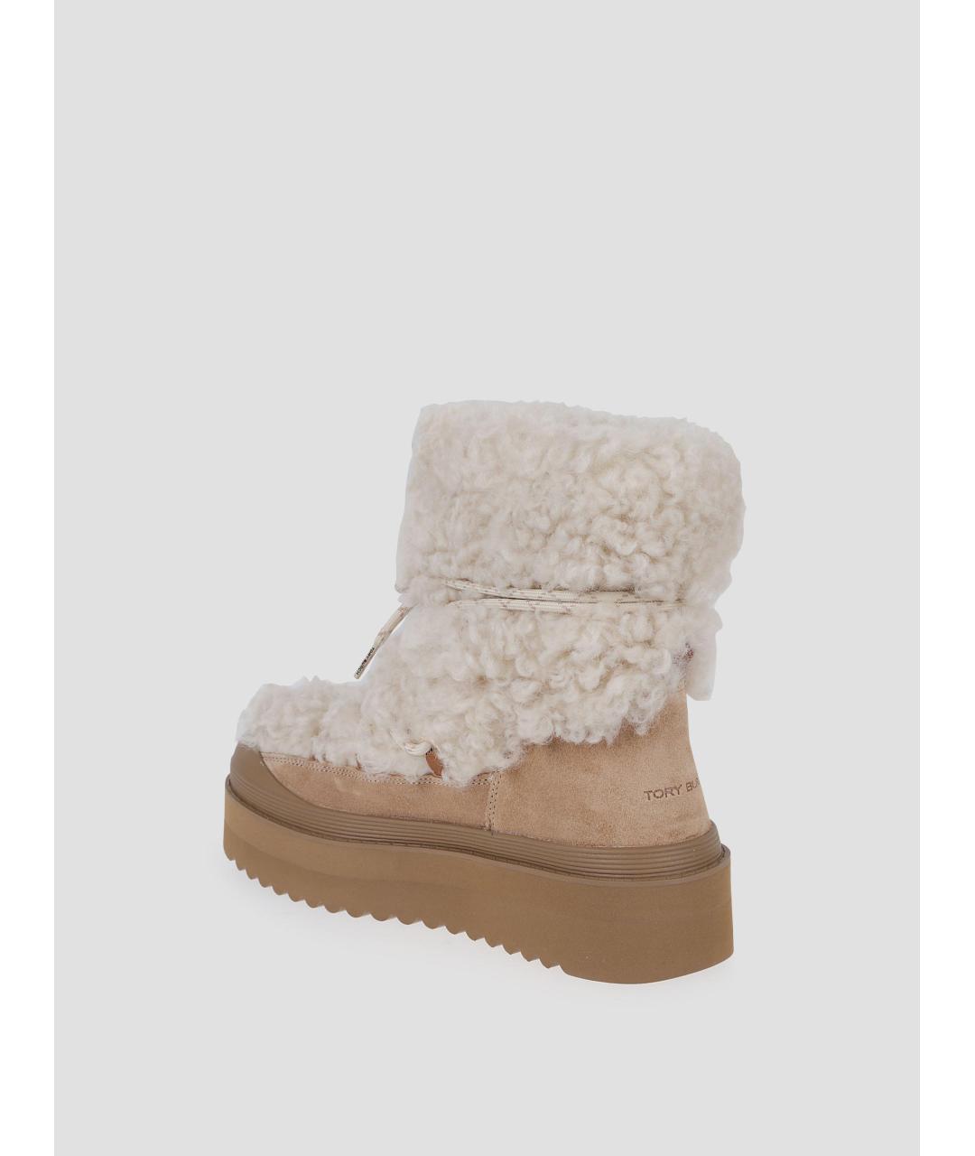 TORY BURCH Бежевые замшевые ботинки, фото 2