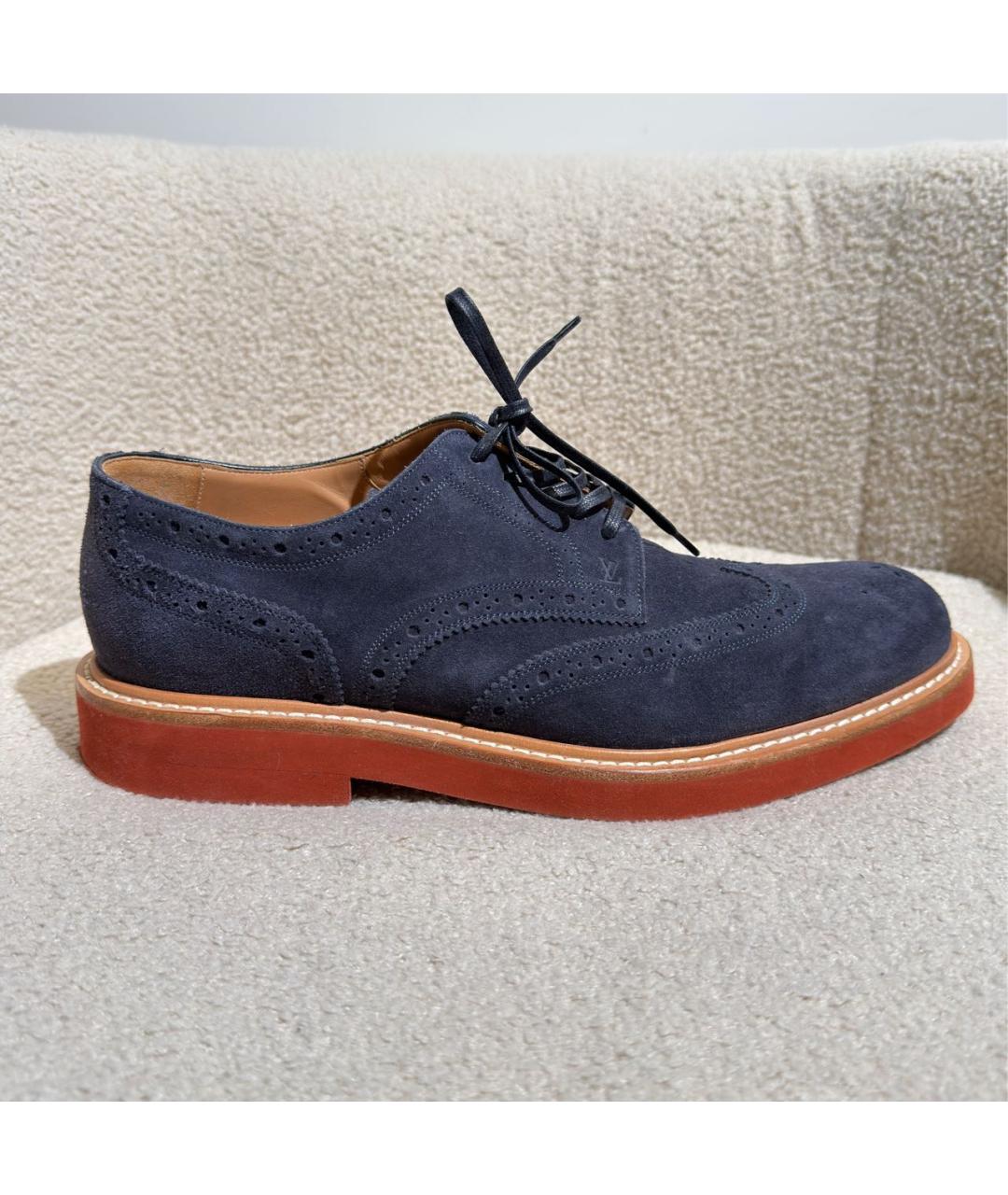 LOUIS VUITTON Темно-синие замшевые низкие ботинки, фото 8
