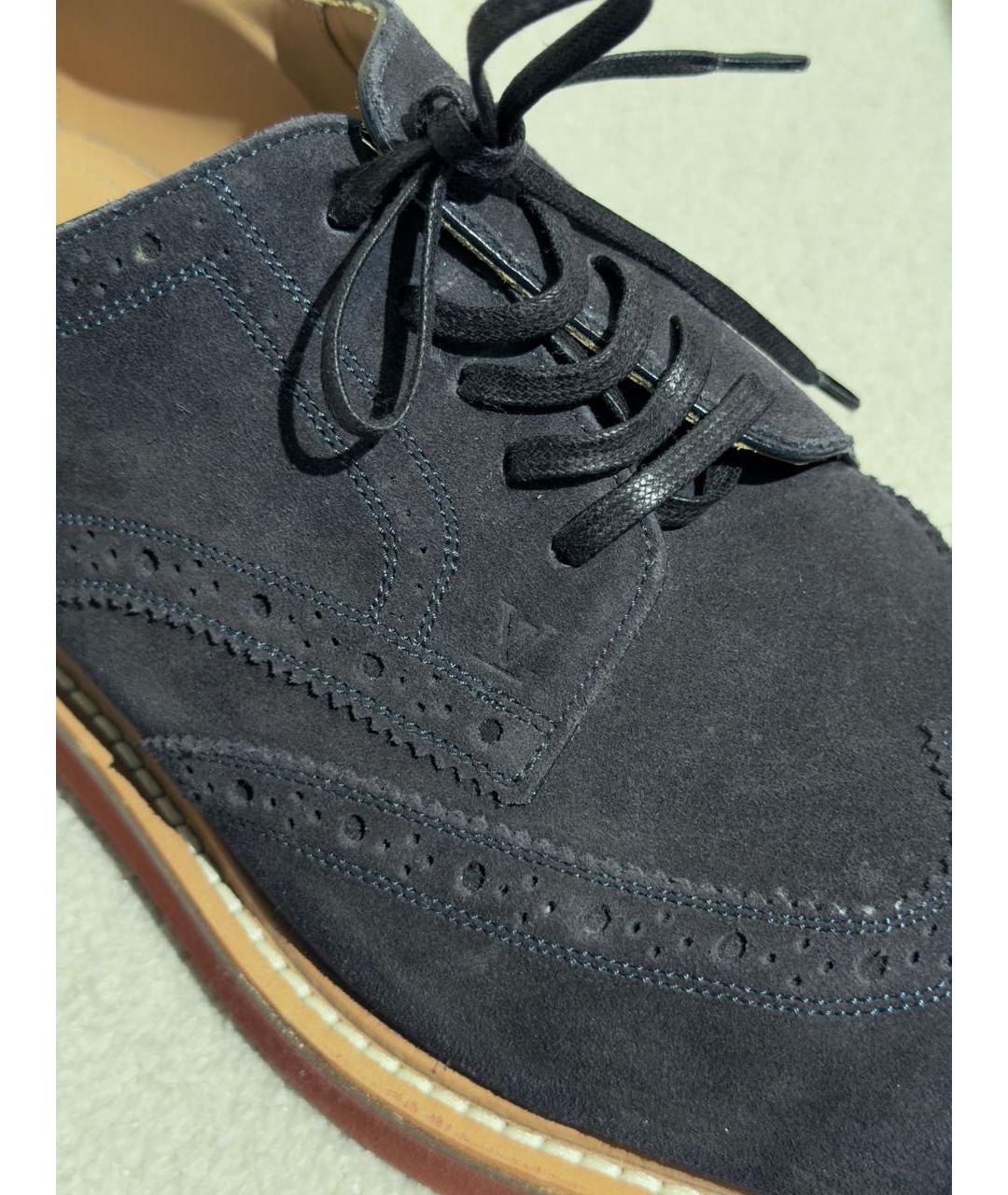 LOUIS VUITTON Темно-синие замшевые низкие ботинки, фото 6