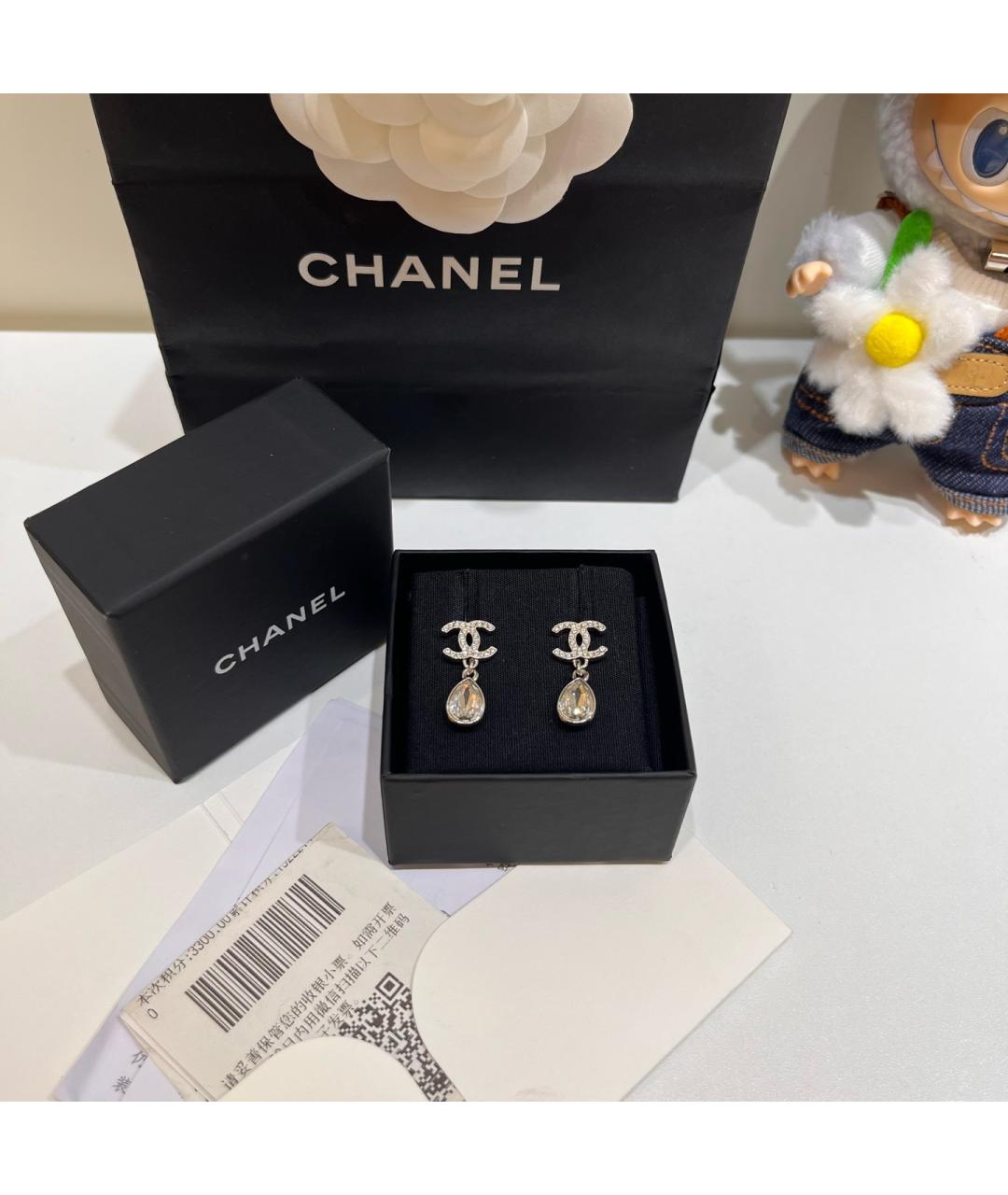 CHANEL Золотые металлические серьги, фото 4