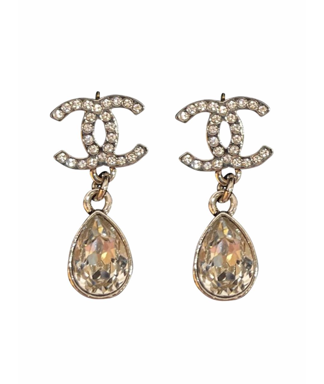 CHANEL Золотые металлические серьги, фото 1