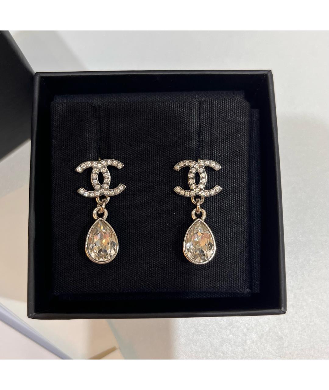 CHANEL Золотые металлические серьги, фото 6