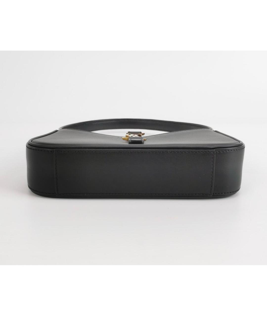 SAINT LAURENT Черная кожаная сумка с короткими ручками, фото 2