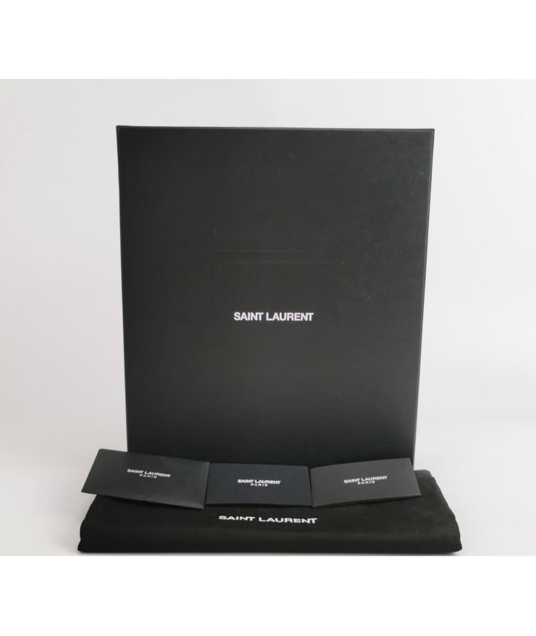 SAINT LAURENT Черная кожаная сумка с короткими ручками, фото 7