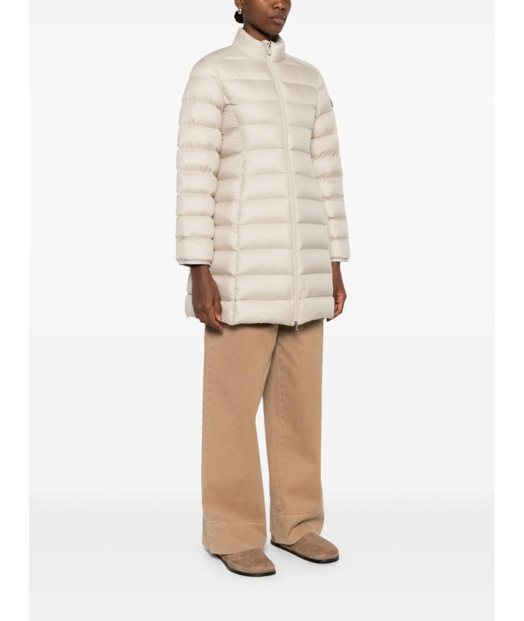 MONCLER Бежевый полиэстеровый пуховик, фото 2
