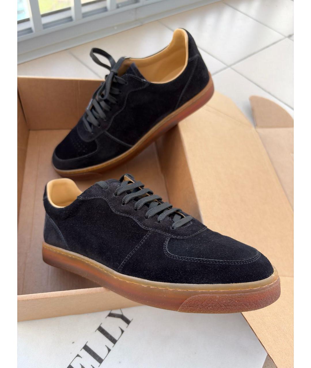 BRUNELLO CUCINELLI Черные замшевые низкие кроссовки / кеды, фото 2