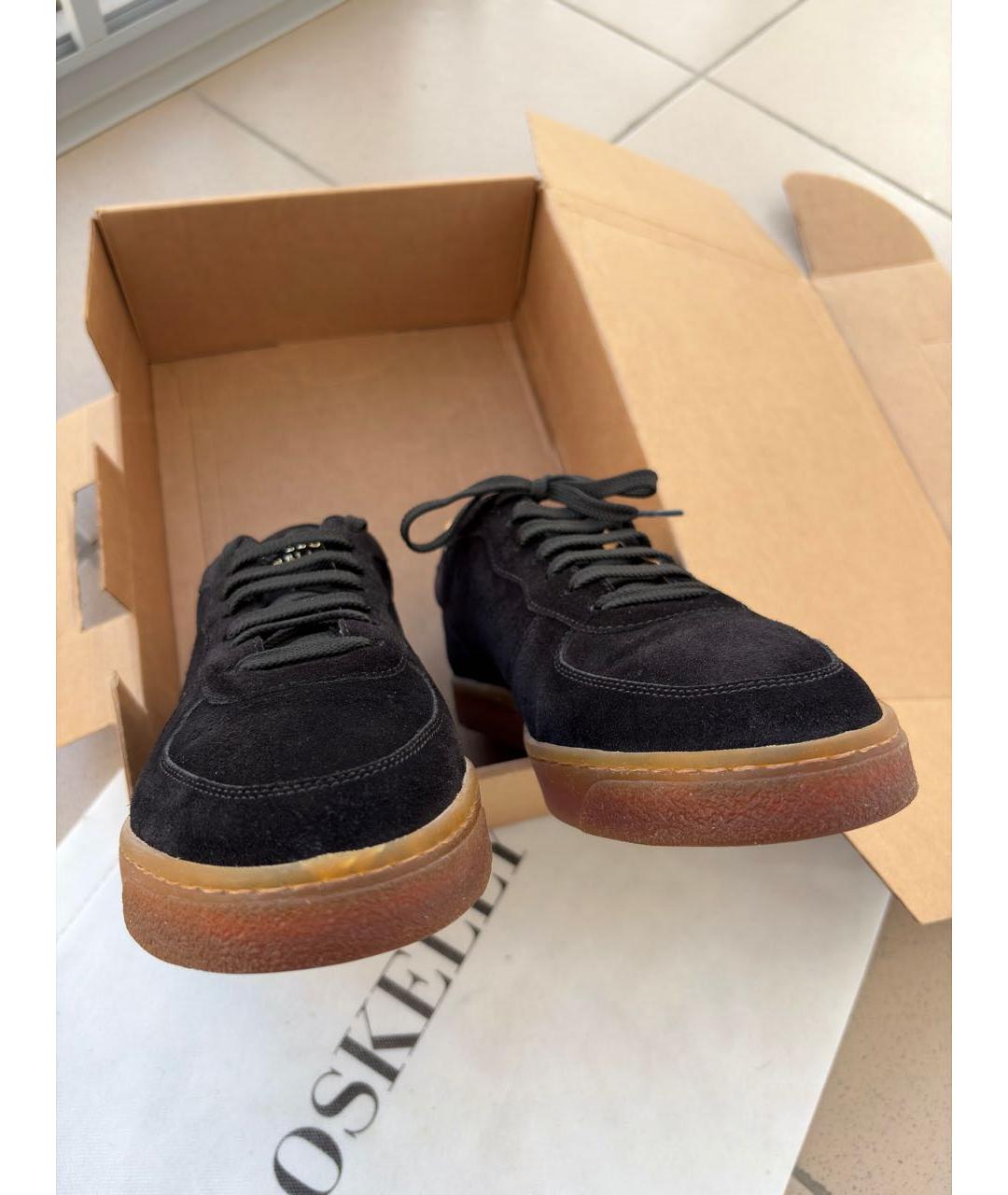 BRUNELLO CUCINELLI Черные замшевые низкие кроссовки / кеды, фото 7