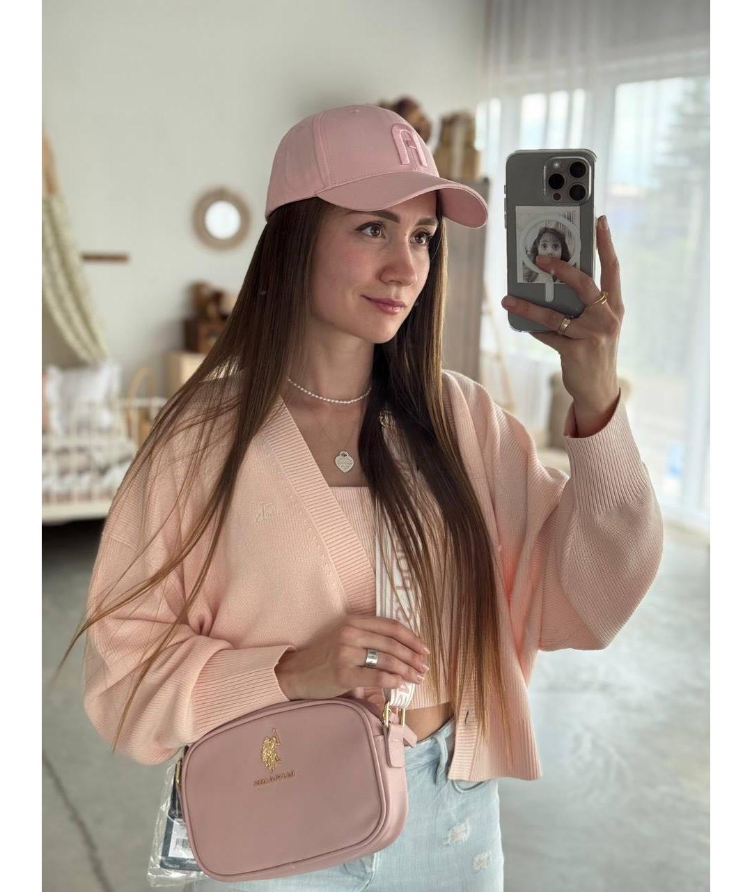 FURLA Розовая хлопковая кепка, фото 5