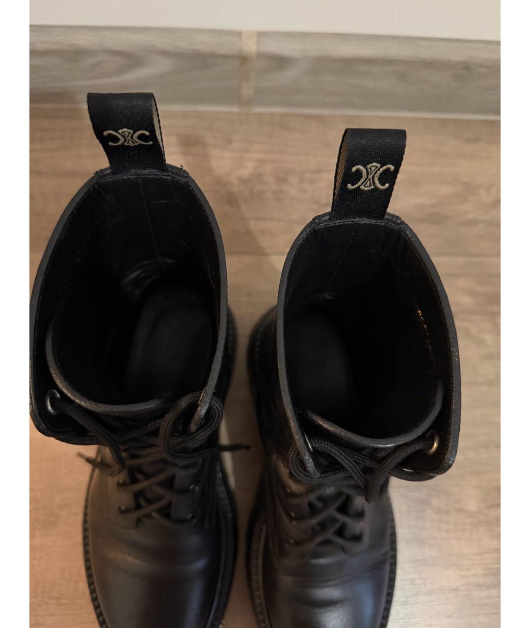 CELINE Черные кожаные ботинки, фото 7