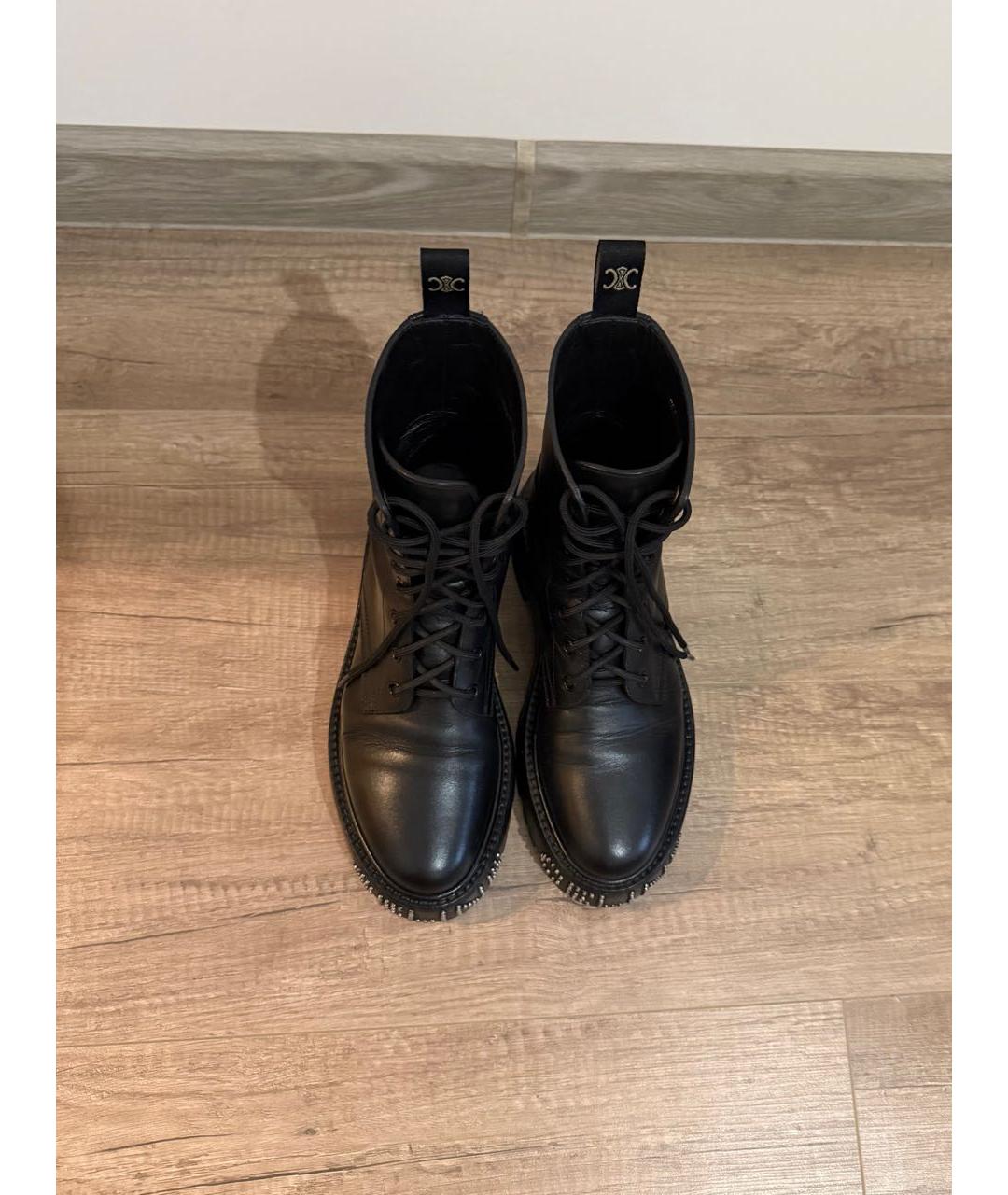 CELINE Черные кожаные ботинки, фото 3