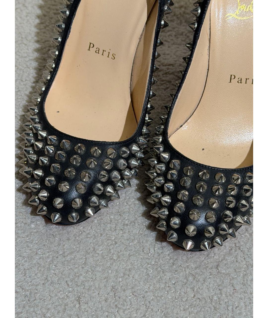 CHRISTIAN LOUBOUTIN Черные кожаные туфли, фото 7