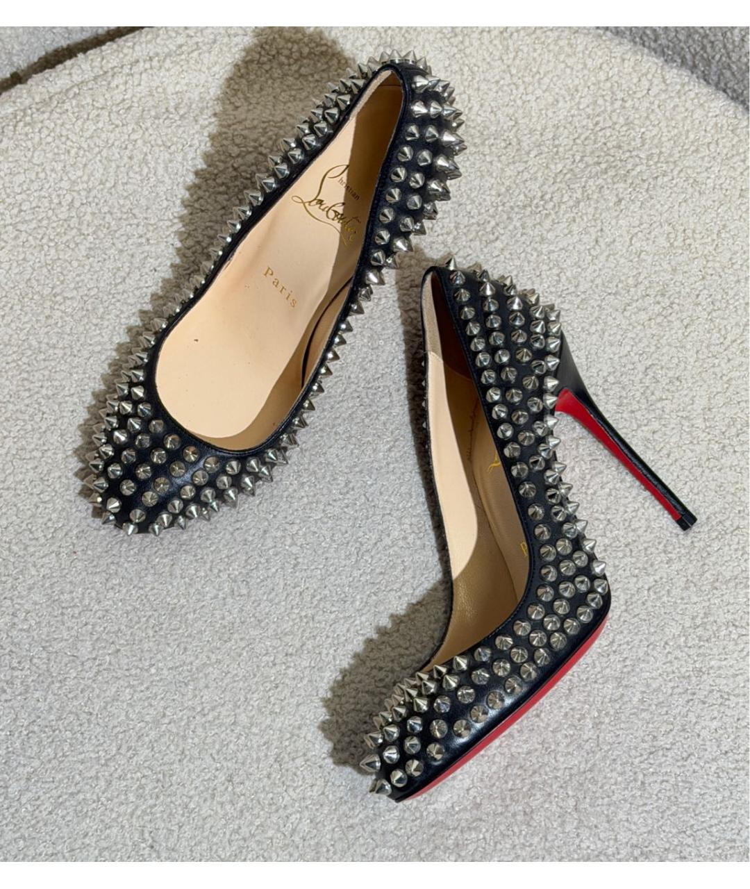 CHRISTIAN LOUBOUTIN Черные кожаные туфли, фото 5