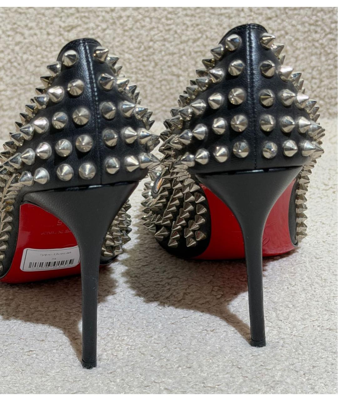 CHRISTIAN LOUBOUTIN Черные кожаные туфли, фото 4