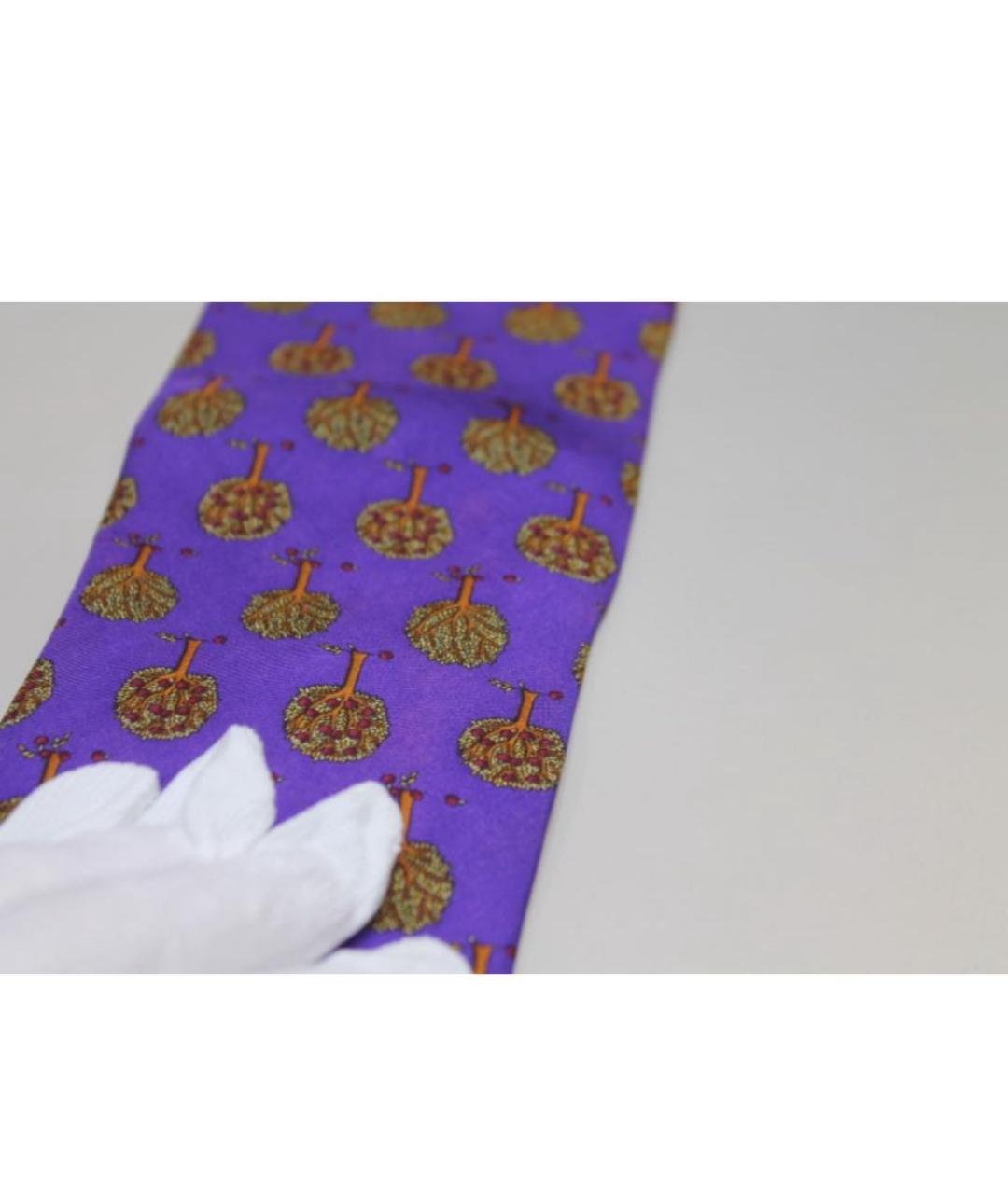 SAINT LAURENT Фиолетовый шелковый галстук, фото 4