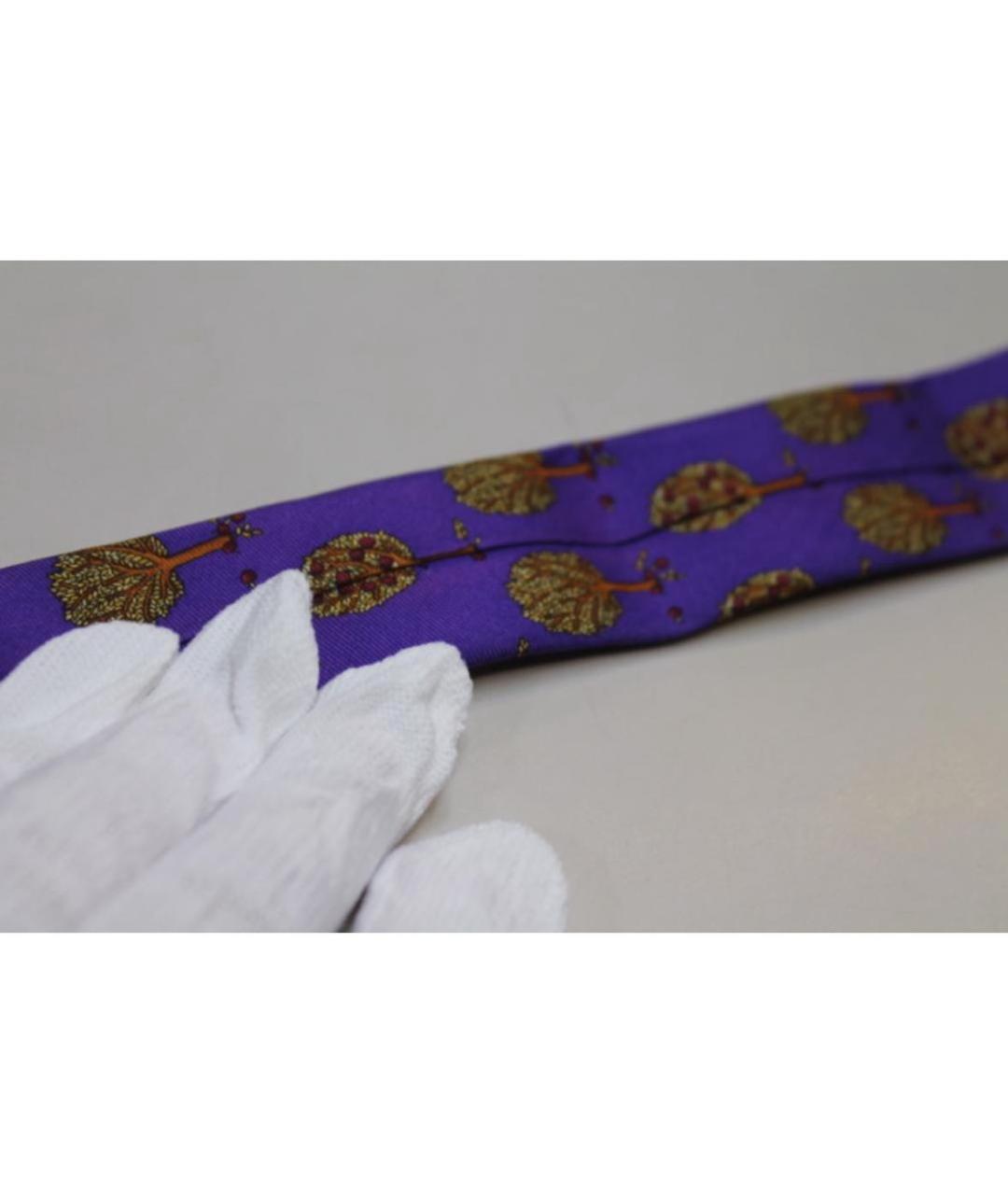 SAINT LAURENT Фиолетовый шелковый галстук, фото 7