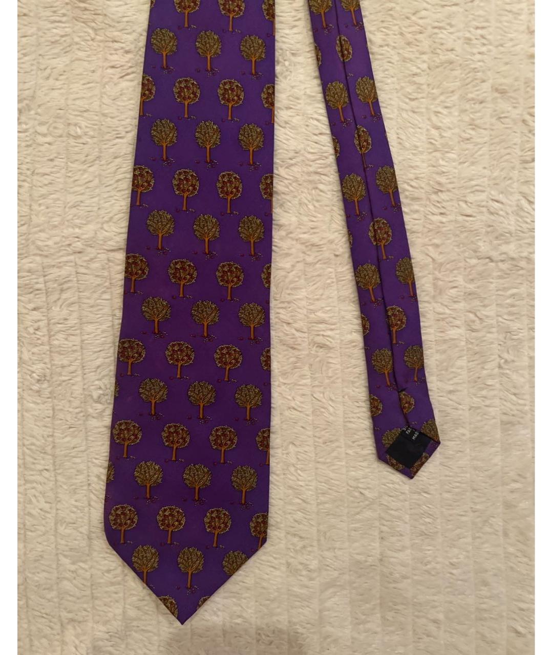 SAINT LAURENT Фиолетовый шелковый галстук, фото 2